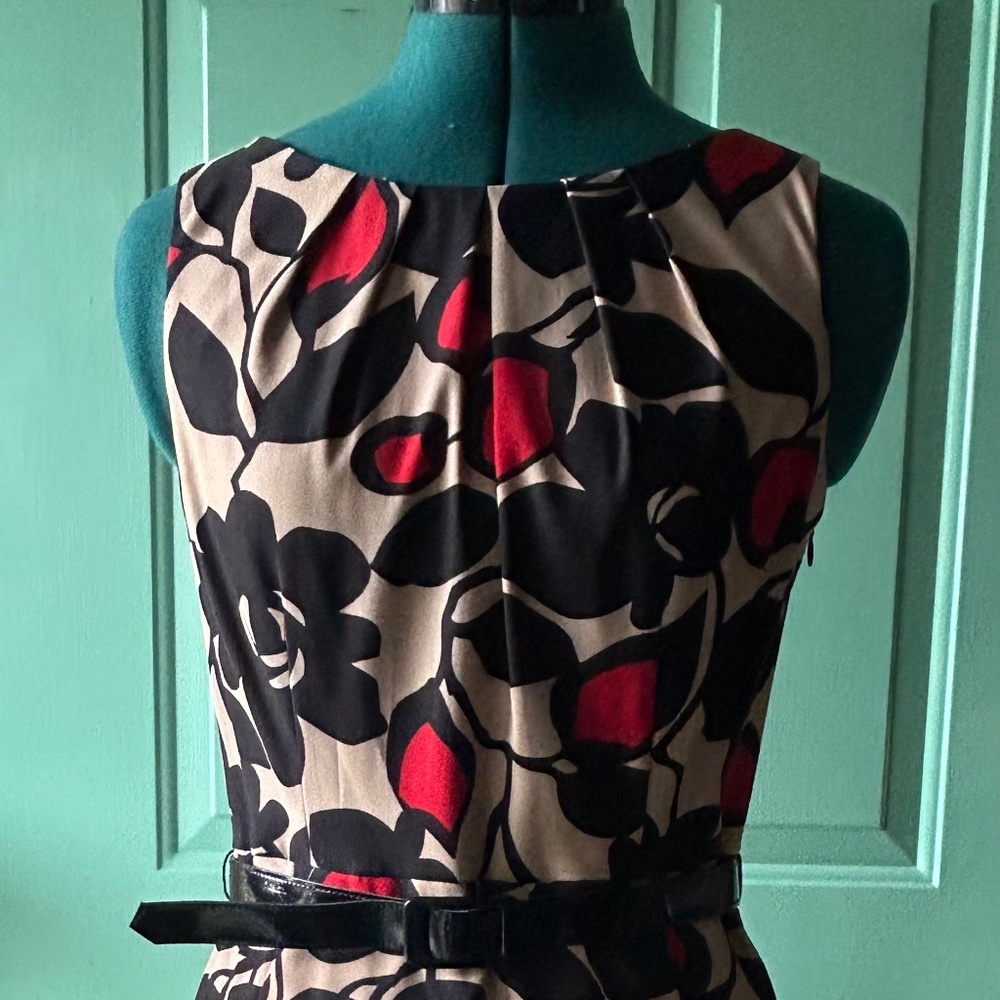 Red & Black Floral Dress